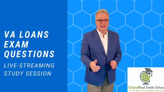 Listen to our Live Streaming YouTube event from this week. The topic was on VA Financing and possible exam questions you might see on exam day!