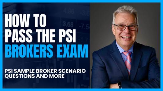 Image of PSI Real Estate Broker Exam Prep Course with over 50 scenario-based practice questions