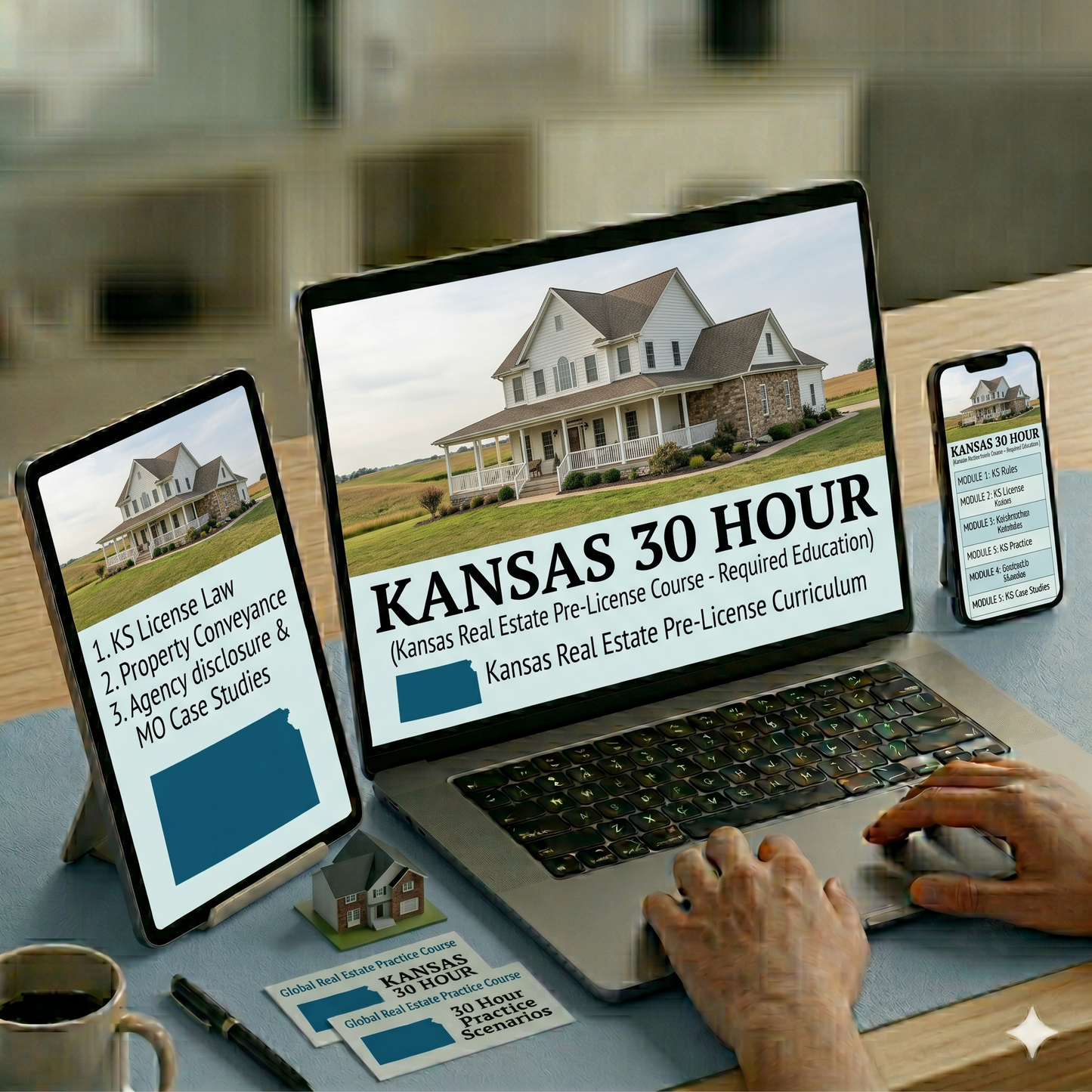 Kansas 30- Hour Mandatory Post License Course - Online - (30-Hour Practice Course Only)