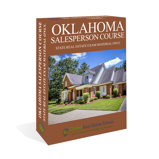 Oklahoma 90-Hour Real Estate Salesperson Course box cover from Global Real Estate School