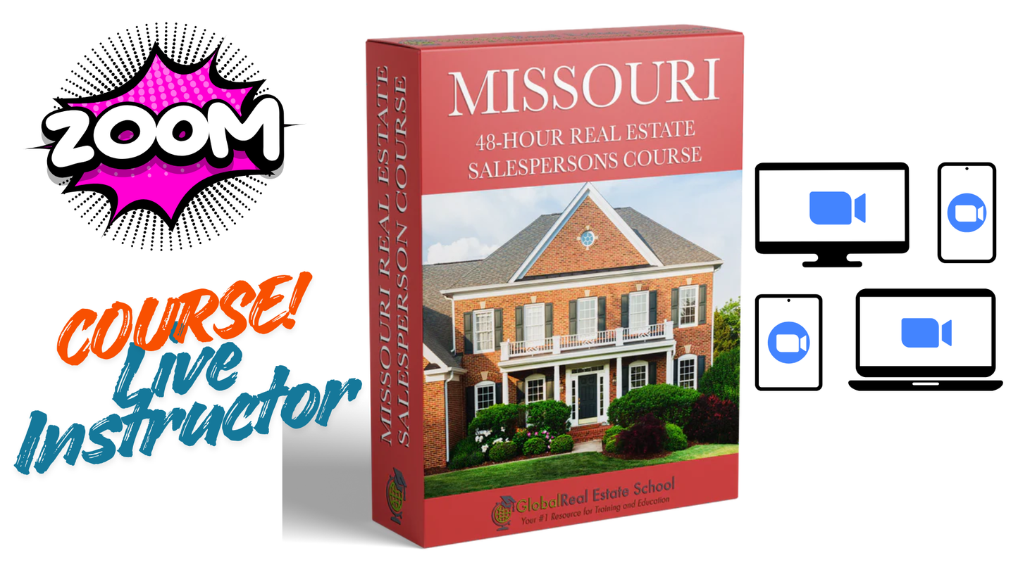 Missouri Real Estate 48-Hour Salesperson's Course Via Zoom - Next Start Date - November 17th, 2025
